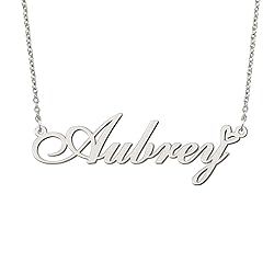 BYBWBL Aubrey Name Pendant Necklace Silver Color
