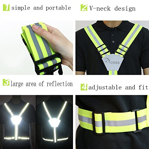 ZZ Lighting Outdoors 2 Pack Reflective Vest Belt for Safety Cycling Running Motorcycle Jogging - Thumbnail 4