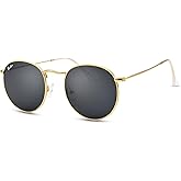 Pro Acme Round Sunglasses Glass Lens Metal Frame Retro Circle Sun Glasses for Women Men