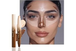 FeiCuiYun Dual-Ended 2-in-1 Cream Contour & Highlighter Stick Makeup For Face & Body – Waterproof, Long-Lasting, Suitable for All Skin Tones, 02#Nude + Light Beige
