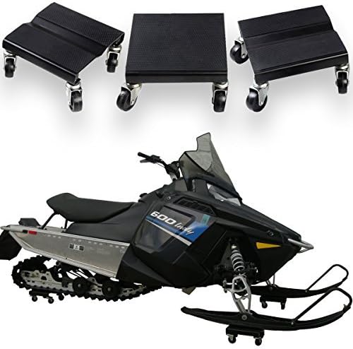 KSEVEN 3 Pcs Snowmobile Dolly Set โ Load Capacity 1500lbs, Steel Storage Dollies Mover Cart for Snow Mobile, Swivels Casters Wheels Rollers, Abrasion Corrosion Resistance, Anti-Skid Rubber Pad
