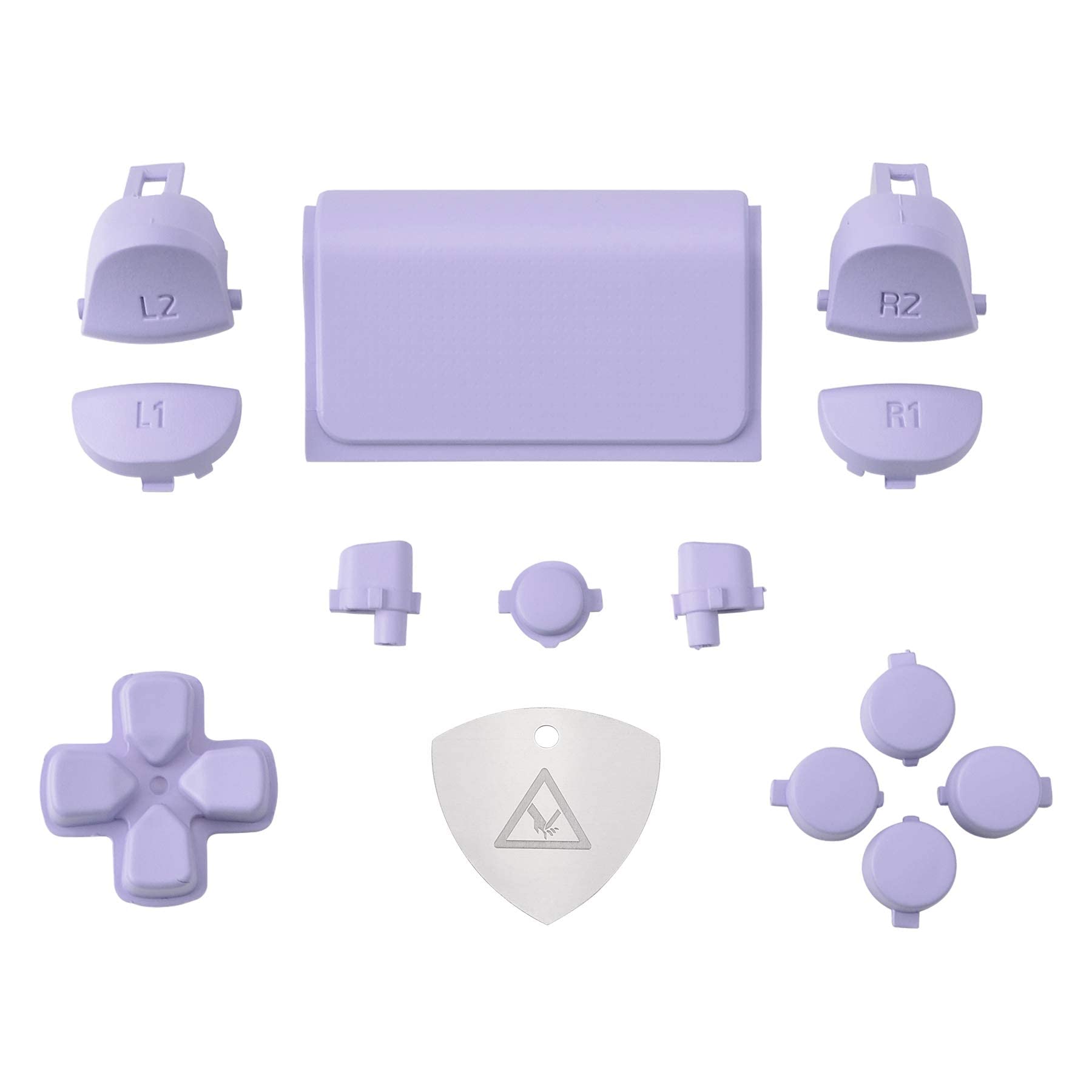 eXtremeRate D-pad R1 L1 R2 L2 Triggers Touchpad Action Home Share Options Buttons for ps4 Controller, Light Violet Full Set Buttons Repair Kits for ps4 Slim Pro CUH-ZCT2 Controller