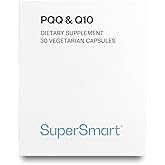 Supersmart - PQQ & Q10 (CoQ10) - Powerful Antioxidant Used to Protect Mitochondria Up to 20% for Aging Cells | Non-GMO & Gluten Free - 30 Vegetarian Capsules