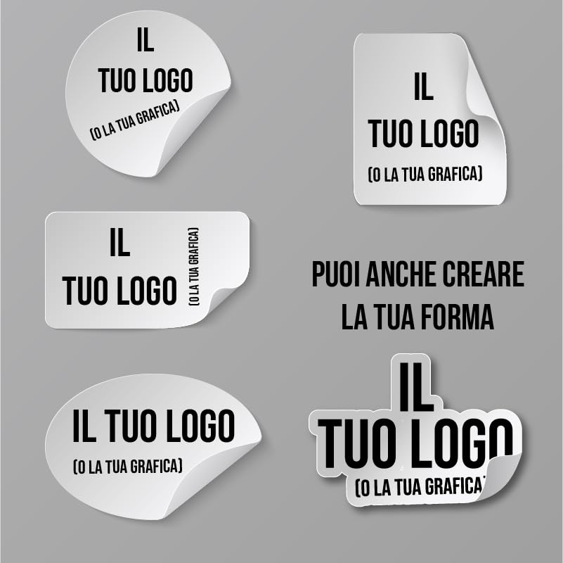 100 Multi-purpose Customisable Stickers – Insert Your Logo or Graphic. Selectable Sizes from 2 cm to 20 cm. Ideal for Decorations, Labels, and Creative Projects (Circular)