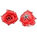 Topixdeals Silk Rose Heads Artificial Flowers,Silk Cream Rose Heads,for Anniversary,Wedding Flowers,Accessories Make Bridal Hair,Clips Headbands Dress(50 pcs,Passion Red)