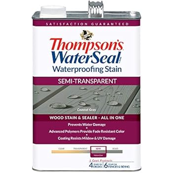 Thompson's Water Seal TH.042861-16 Semi-Transparent Waterproofing Stain, Coastal Gray