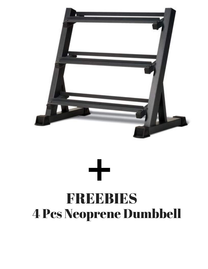 Marcy* Plate Standard Size Weight Plates/Storage Rack for Exercise Weights (3Tier Dumbbell Rack