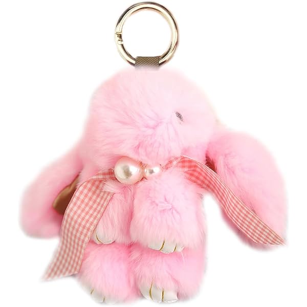 Bow Keychain With Heart & Pearls - Large Bowknot Car Key Charm For Girls, Women, Backpack Decor