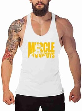 Amazon タンクトップ男性 ファッショントレンドカジュアルタンクトップメンズホワイトノースリーブtシャツアンダーシャツフィットネスタンクトップシャツジムワークアウトマッスルベストtシャツボディービル服 Dxspnsbx スポーツ アウトドア