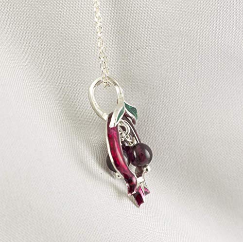 image for Enamel Jewelry Boutique Pendant Pomegranate Garnet Seeds,Green Burgund
