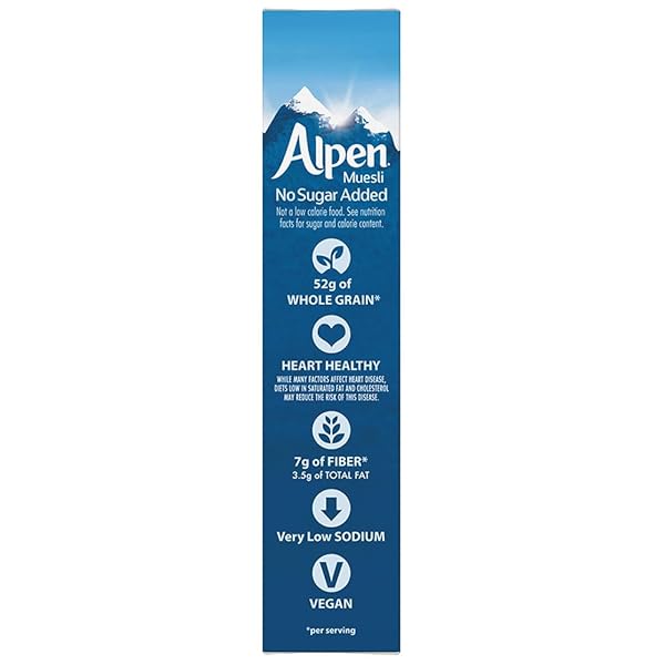 ALPEN MUESLI CEREAL, NO SUGAR ADDED, 14 OUNCE (PACK OF 6)