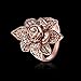 Teniu Womens Rose Gold Ring Diamond Flower Rings for Women Fashion Jewelry Rings