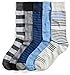 Amazon Essentials Mens Comfortable Patterned Dress Socks, 5 Pairs, Cobalt Blue, 8-12