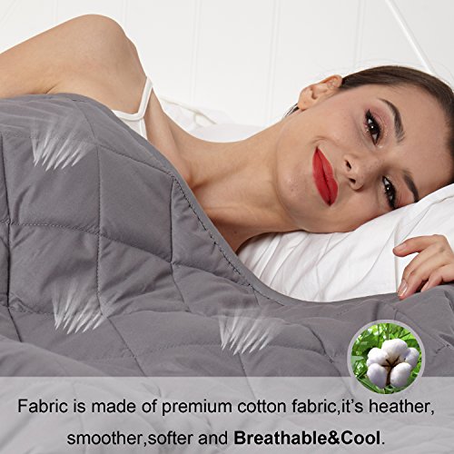 Hypnoser New Version Weighted Blanket by for Child and Adults,Providing Calm and Comforting Sleep, Good for Anxiety,Insomnia, ADHD, Autism, OCD and SPD (36"x48" 5 Lbs, Inner Layer Dark Grey)