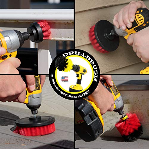 Stiff Bristle 4 Piece Drill Brush Nylon Cordless Drill Powered Spinning