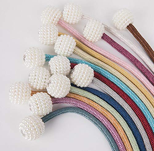Megachest 2 Pcs Magnetic PEARL Curtain Tiebacks Curtain Clips Rope Holdbacks Curtain Holder Buckles 15 COLORS (copper)