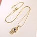 XUPING Halloween Hamsa Hand Evil Eye Necklaces 18k Gold Color Chain Children's Womens M3-32797US