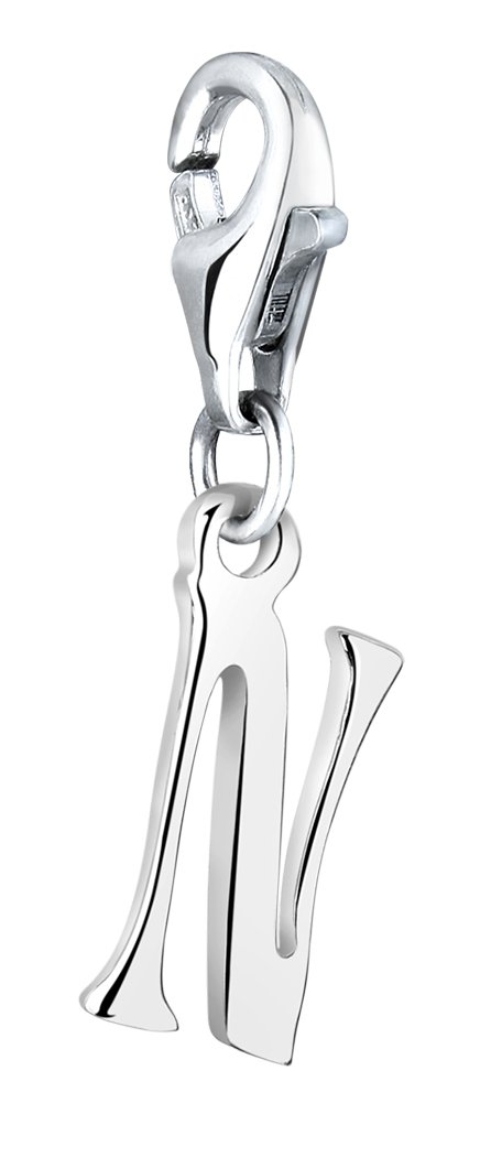 Nenalina Charm Letter N Pendant, for All Brands of Charm Bracelets and Necklaces, 925 Sterling Silver, 713243-000