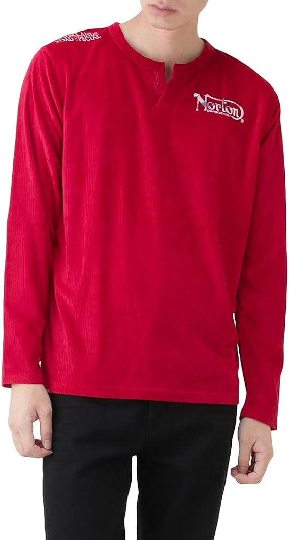 Amazon 長袖tシャツ 長袖 Tシャツ ロンt キーネック メンズ べロアコードキ ネックtシャツ ブランドロゴ 刺繍 3n1106a Tシャツ カットソー 通販