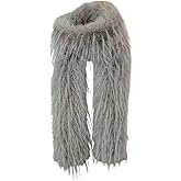 Fluffy Faux Fur Scarf for Women Winter Neck Warmer Long Soft Stole Shawl for Party Halloween Costume Dress Up Accessory
