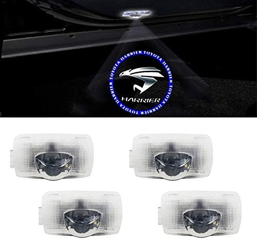 Xzflq 車用 カーテシーランプトヨタ ハリアー 30 60系 ロゴ 高輝度のledチップ カーテシライト ドアライト 4個セットドア 適合 Harrier