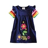 VIKITA toddler flower girl dress for kids baby cotton short sleeve dresses in summer for 2-8 years