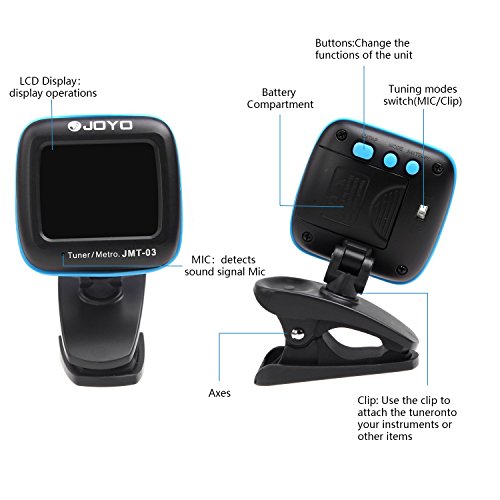 image for Hantwin Chromatic Guitar Tuner 360 degree Rotational Electronic Digita