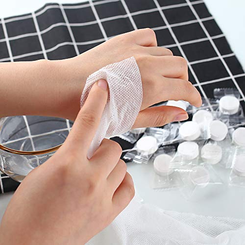 BigOtters 100 PCS Compressed Towel, 7.8 x 8.7 inches Hand Towels Tablet Towel Cotton Coin Tissue for Travel Camping Home Bathroom Beauty Salon Outdoor Sports Businesstrip
