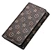 Oldflower Genuine Leather Designer Wallet for Women, Long Tri-fold Clutch Retro Credit Card Holder with Flower (darkbrown)