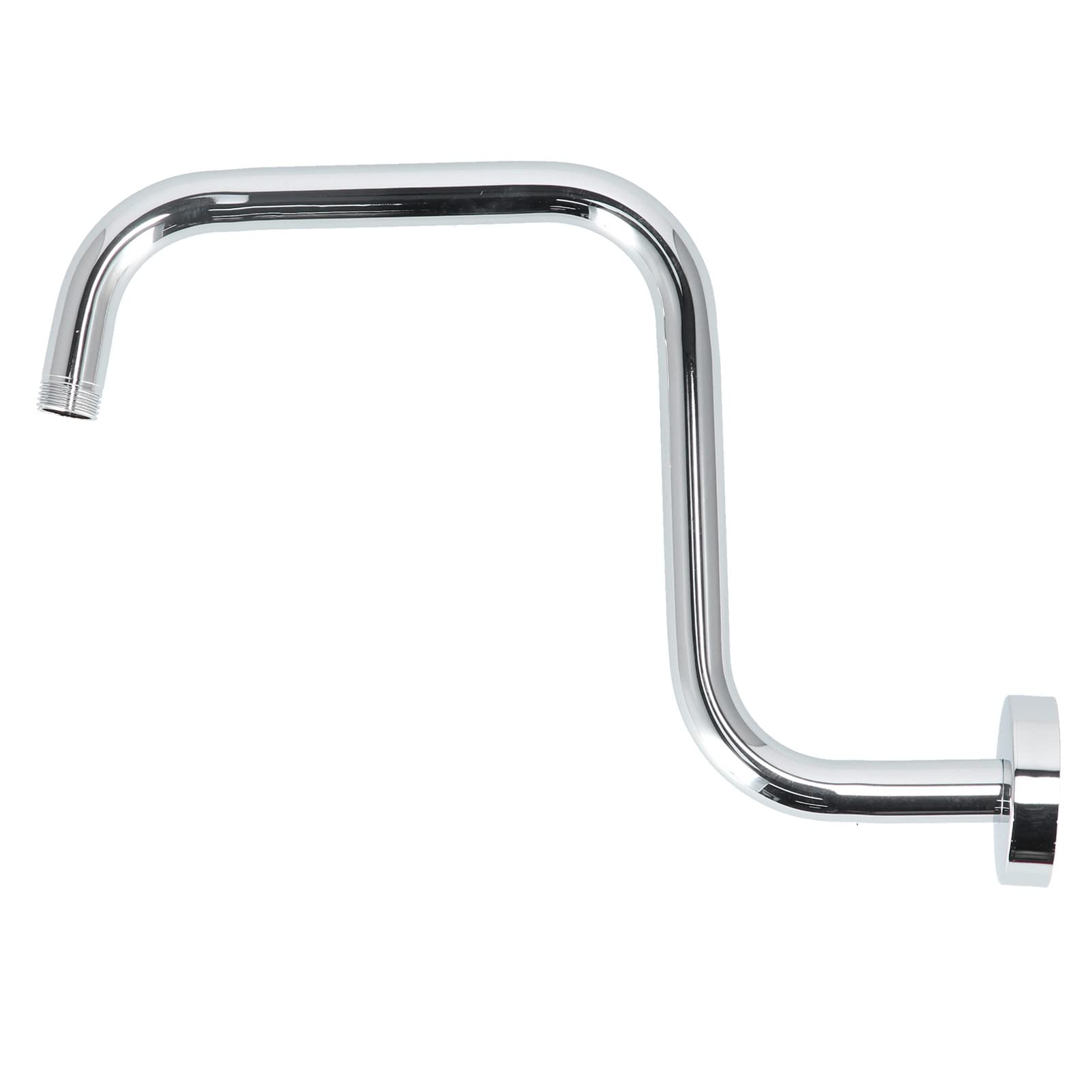 Jenngaoo Shower Arm Pipe, 13in S-Shape Stainless Steel Shower Head Extension Arm Long Goose Neck Curve Shower Head Riser Bracket Bathroom Supplies(A)