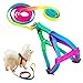 Miyoo Pet Leash Harness Set Colour Profusion Strong Durable Nylon Puppy Cat Rabbit Kitten Pull Dog Harness and Leash Set Adjustable Puppy Harnesses Lead Set