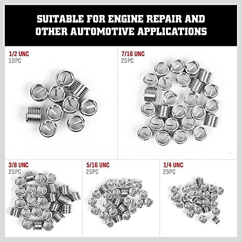 AKM 243Pc Thread Repair Kit, HSS Drill Helicoil Repair Kit SAE with
