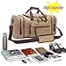 Canvas Duffel Bag, Aidonger Vintage Canvas Weekender Bag Travel Bag Sports Duffel with Shoulder Strap (Khaki)