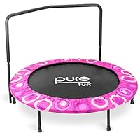 Pure Fun 9008SJ Super Jumper Kids Trampoline with Handrail, Pink - 48 Inches