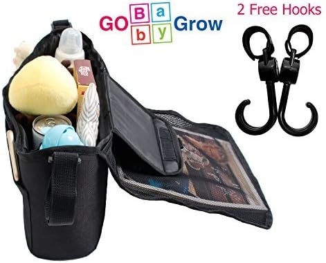 Stroller Organizer – Baby Strollers Store Baby Diapers, Water Bottle, Kids Toys |Baby Shower Gifts with Free Stroller Hook