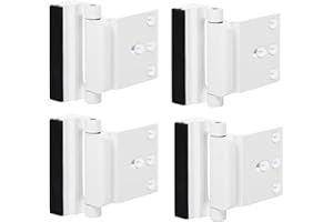 TOYFUL 4 Pack Door Reinforcement Locks with 16 Screws, Home Security Door Lock Stop for Toddler, Childproof Door Lock Night Lock Withstand 800 Lbs White
