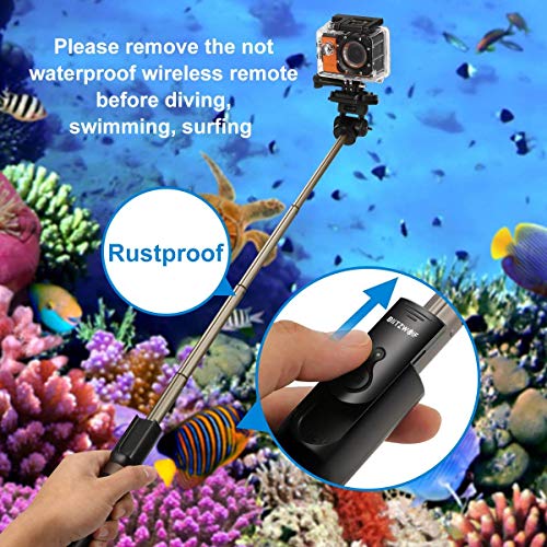 BlitzWolf Selfie Stick Tripod with Bluetooth Remote for Gopro iPhone x 8 Plus 7 6 6s Plus Android Samsung s9 s8 s7 Plus Edge 4 in 1 Mini Pocket Extendable Monopod Aluminum Alloy 360 Degree Rotation
