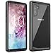 Waterproof Case for Galaxy NOTE 10, Justcool Clear Full Body Heavy Duty Protection Case, Fingerprint Unlock with Fingerprint Film, Shockproof Rugged Cover for Samsung Galaxy NOTE 10 (Black/Gray+Clear)
