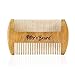 Beard Comb for Men - Wooden Natural Sandalwood Antistatic No Static Dual Action Beard Comb - Fine & Coarse Tooth Perfect for Balms and Oils Includes PU Leather Case - Presented in Cardboard Gift Box