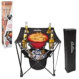 Camerons Products Tailgating Table- Collapsible Folding Camping Table with Insulated Cooler, Food Basket and Travel Bag for Barbecue, Picnic & Tailgate