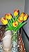 Decora 10Pcs/Bag High Quality PU Holland Mini Tulip Artificial Flower Real Touch for Wedding,Room,Home,Hotel,Party Decoration and Holiday (Yellow and Red)
