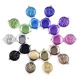 Zhongcheng Photo Locket/Aromatherapy Essensial Oil Diffuser Necklaces Charms,20pcs/Set,10Colors