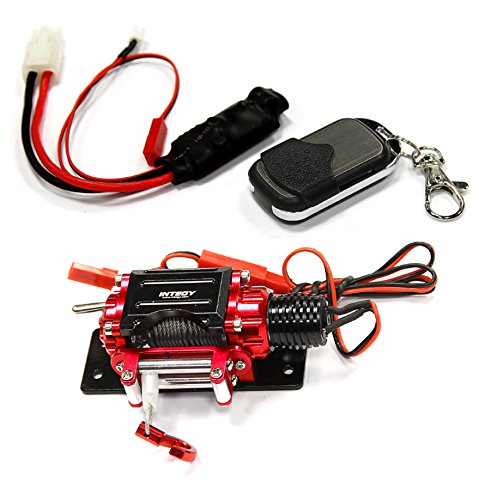 Integy RC Model Hop-ups C24888RED Billet Machined T3 Realistic Mega Winch (Toy) w/Wireless Module for 1/10 Scale Crawler