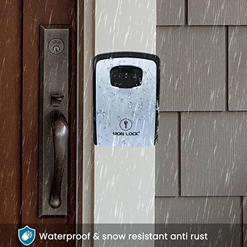 Iron Lock® XXL Key Lock Box Wall Mount for Keys 4 Digit Combination