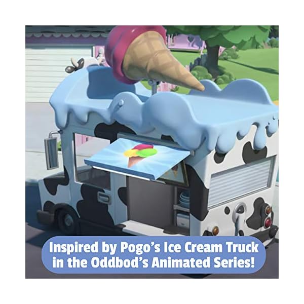 Oddbods-Action-Vehicle-Pogos-Ice-Cream-Truck-Push-Powered-Toy-Car-For-Kids-With-Rotating-Mini-Ice-Cream-Launcher-Functioning-Hatch-Comes-With-Truck-Pogo-Action-Figurine-Ages-5 Oddbods Action Vehicle - Pogo's Ice Cream Truck - Push Powered Toy Car For Kids With Rotating Mini Ice Cream Launcher & Functioning Hatch, Comes With Truck & Pogo Action Figurine, Ages 5+