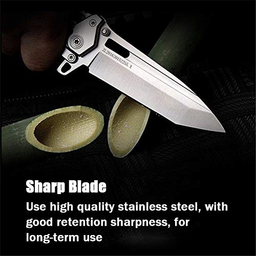 Speedy Panther Outdoor Folding Knife High Hardness Cutting Tool Portable Survival Camping Hunting Knife (White)