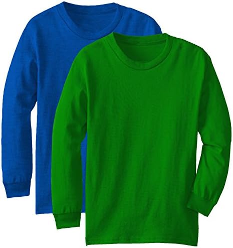 Regular Fit Youth Long Sleeves Cotton TShirt - Boys Girls 7-16 Yrs Old - Pack Deal