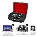Vinyl Record Player with Speakers 3 Speed Portable Turntable Suitcase Built in 2 Speakers RCA Line Out AUX Headphone Jack -Black