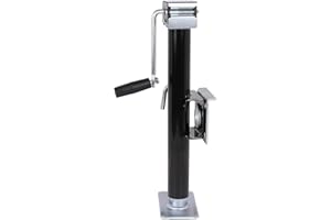 NBJINGYI 5000LB Capacity Trailer Jack - 15" Lift Range, Swivel Design with Locking Pin, Side Wind Handle & Foot Plate, Weld-On Mount, Black Powder Coated Finish