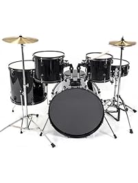 Best Choice Products Drum Sets-1263 5 Piece Complete Adult Drum Set with Cymbals, Full Size (Black)